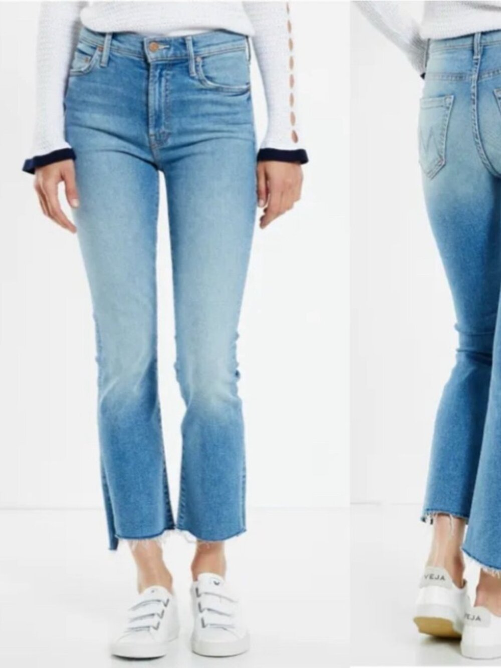 MOTHER Insider Crop Step Fray Jeans in Shoot to Thrill Size 25